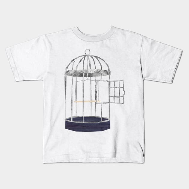 Empty cage Kids T-Shirt by Babban Gaelg